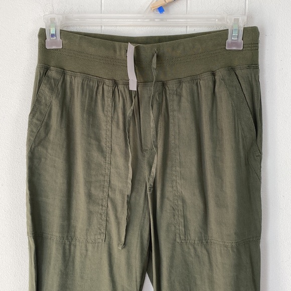 NWT Lou & Grey for Loft Linen Blend Green Casual Pants - Picture 5 of 10